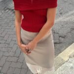 Short Sleeve Off The Shoulder Knit Sweater