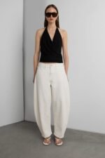 Knit Cowl Neck Halter Top - Image 2