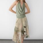 Knit Cowl Neck Halter Top