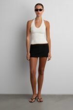 Ribbed Knit Halter Tank Top - Image 2