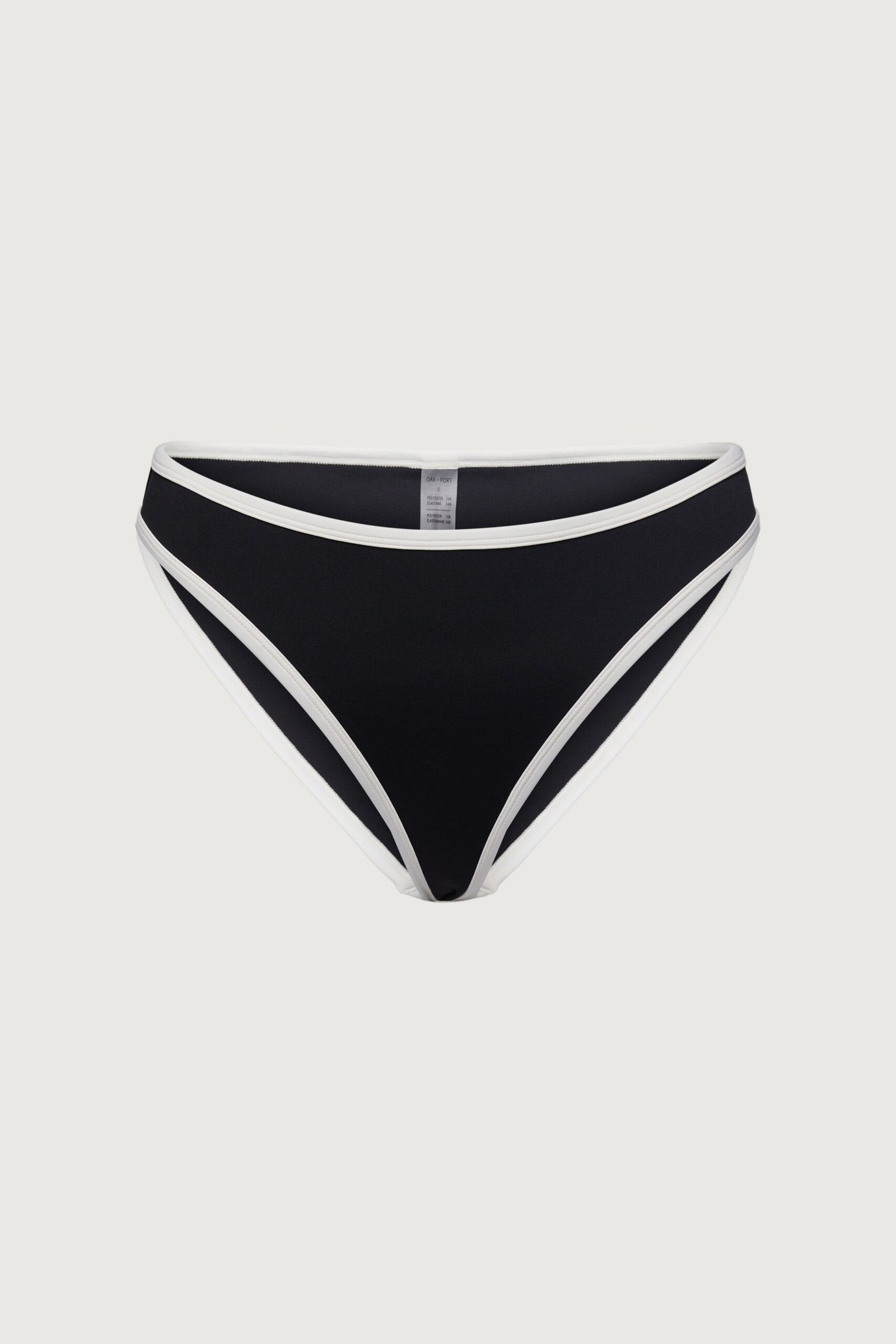 Swim-Bottom-12112_Black_Cream-1.jpg Contrast Detail Low-Rise Bikini Bottom - Image 1