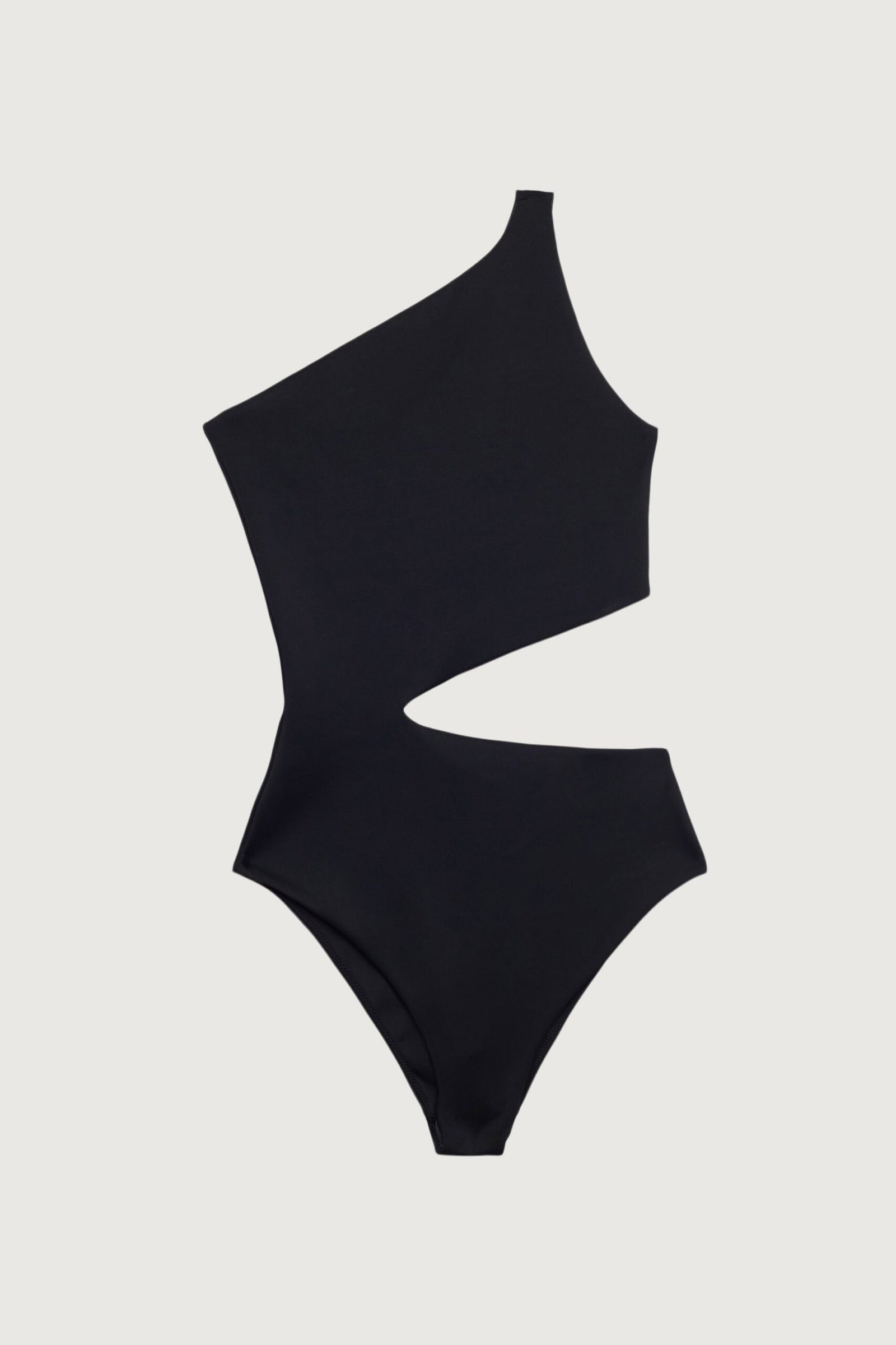 Swimsuit-13667_Black-1.jpg One Shoulder One-Piece Swimsuit With Cutout - Image 1