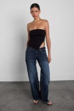 Cropped Tube Top With Side Slit - Image 2