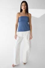 Tube Top With Fold-Over Detail