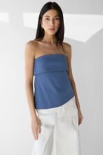 Tube Top With Fold-Over Detail - Image 2