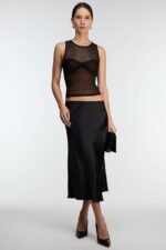Mesh Tank Top With Ruched Bralette