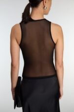 Mesh Tank Top With Ruched Bralette - Image 3