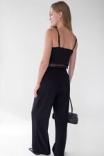 Tie Front Lace Trim Tank Camisole - Image 5