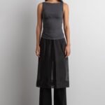 Ruched High Neck Tank Top