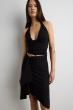 Deep Neckline Halter Neck Top - Image 2