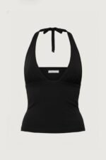 Deep Neckline Halter Neck Top - Image 3