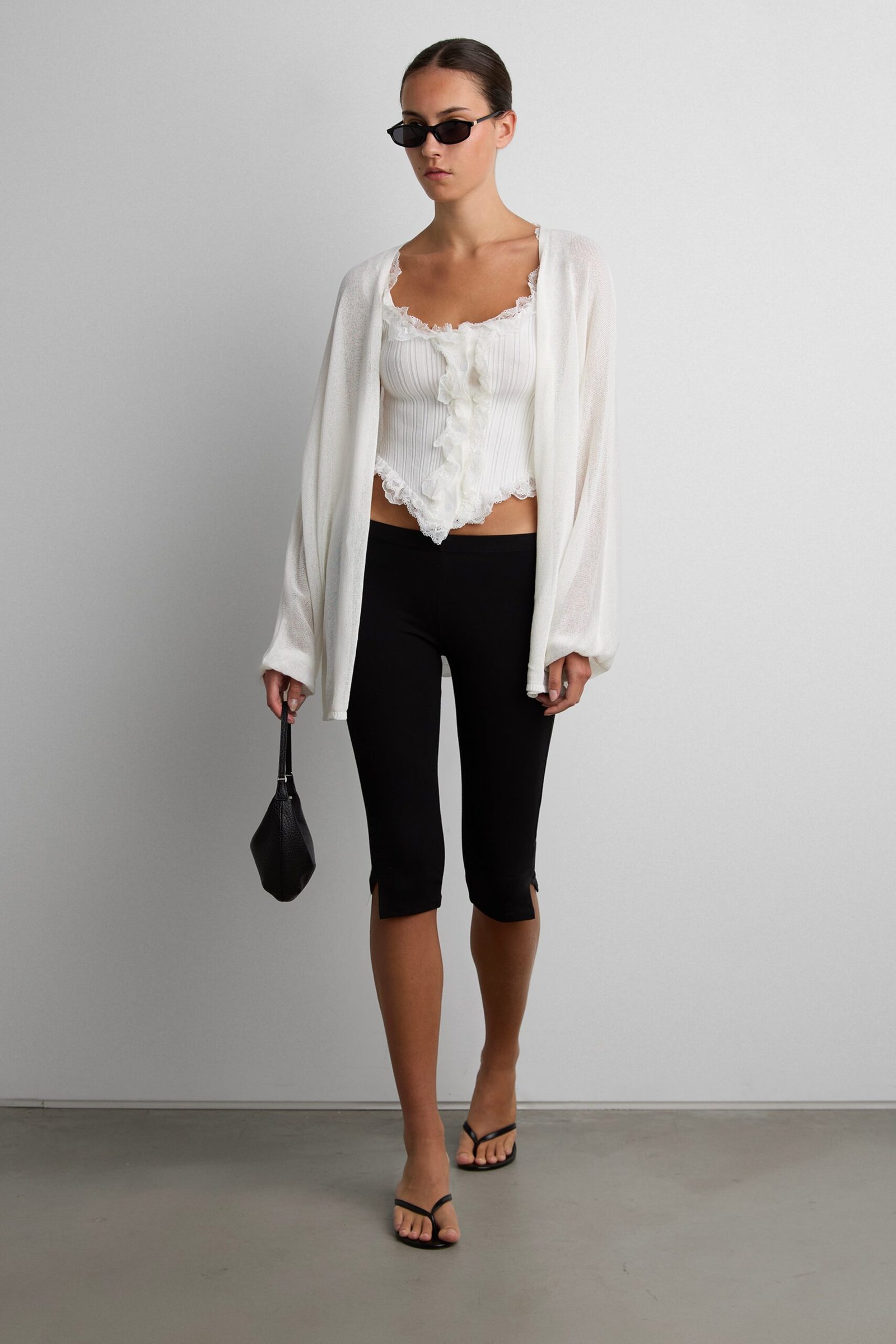 TShirt-14482_White-1.jpg Ruffled Lace Tank Top - Image 1