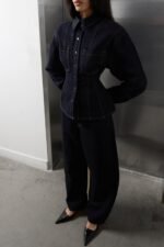 Cinched Waist Denim Shirt - Image 2