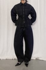 Cinched Waist Denim Shirt - Image 3