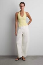 Ribbed Knit Halter Tank Top