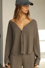 Relaxed V-Neck Cardigan - Image 6
