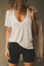 Plunge V Neck Tee - Image 5