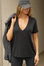 Plunge V Neck Tee - Image 3