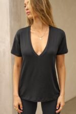 Plunge V Neck Tee - Image 5