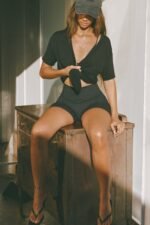 Plunge V Neck Tee - Image 6